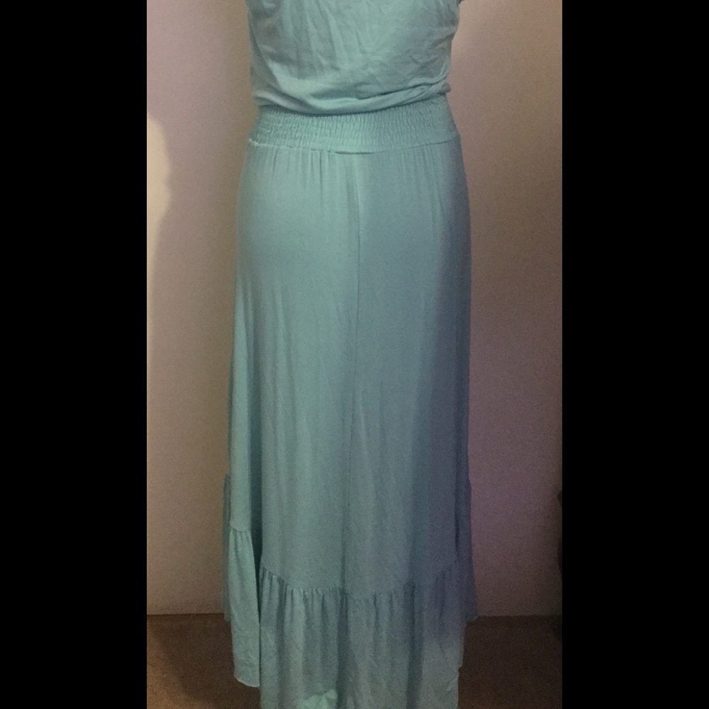 AQUA BLUE KNOTTED TOP & SKIRT SET - Picture 3 of 8